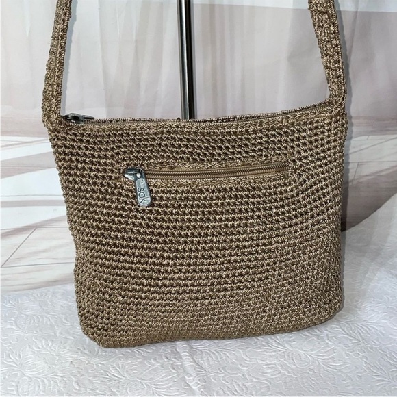 The Sak Crochet Shoulder Bag Tan Small- Like New! - Picture 8 of 9